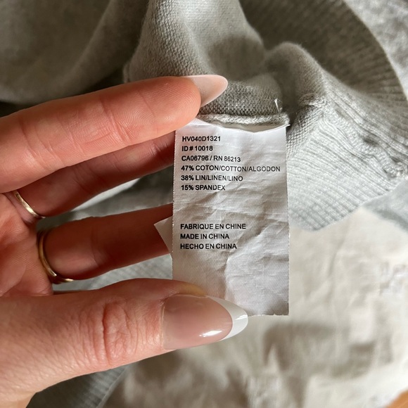 Men’s Linen blend crew neck lightweight sweater - Picture 3 of 3